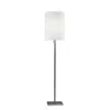 Hivvago 61" Silver Metal Floor Lamp With Fabric Shade In White