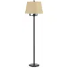 Hivvago 62" Bronze Four Light Floor Lamp With Beige Fabric Square Shade In Neutral
