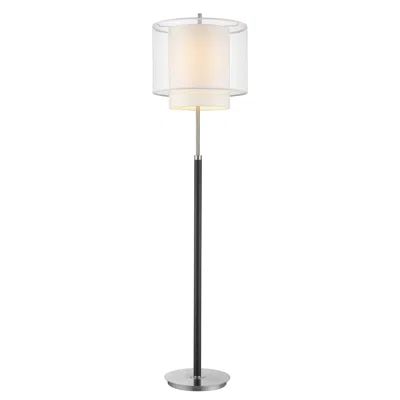 Hivvago 62" Floor Lamp With White Fabric Drum Shade
