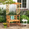 Hivvago 6.2 Ft Tall Patio Garden Arbor With Pergola And 2-seat Bench For Garden Lawn Backyard Decoration-yel