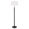 Hivvago 62 Inch Floor Lamp, White Tapered Hardback Shade, Black With Gold Accents