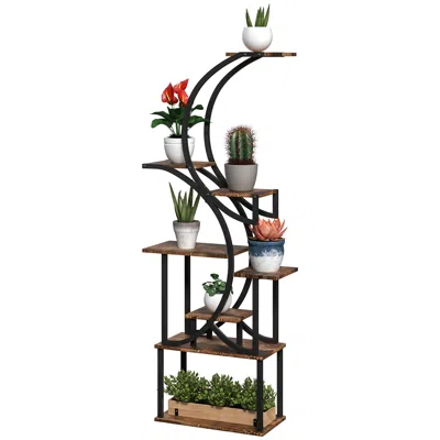 Hivvago 62 Inch Tall Plant Stand For Multiple Plants In Black