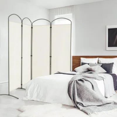 Hivvago 6.2ft Folding 4-panel Room Divider For Home Office Living Room -white