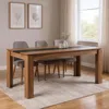 Hivvago 63" Brown And Black Wood Dining Table In Brown
