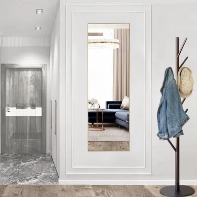 Hivvago 63" Gold Metal Framed Full Length Mirror In Silver