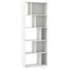 Hivvago 63 Inch 5-tier Geometric 10-cube Bookshelf Tall Bookcase-white