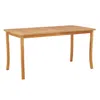 Hivvago 63 Inch Outdoor Dining Table With Umbrella Hole Farmhouse Bistro Dinette Furniture In Brown