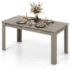 Hivvago 63 Inch Rectangular Modern Dining Kitchen Table-light Gray In Gray