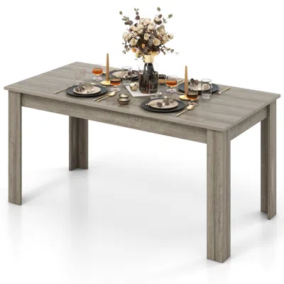 Hivvago 63 Inch Rectangular Modern Dining Kitchen Table-light Gray