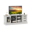 Hivvago 63 Inches Media Console Table With 3 Drawers And 2 Glass Shelves