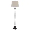 Hivvago 63" Rust Two Light Floor Lamp With Beige Fabric Square Shade In Black