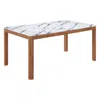 Hivvago 63" White Wood And Solid Wood Dining Table In Brown