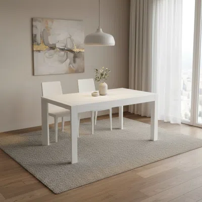 Hivvago 63" White Wood Dining Table