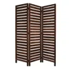 Hivvago 63" X 72" Brown 3 Panel Solid Wood Fortress Screen In Brown