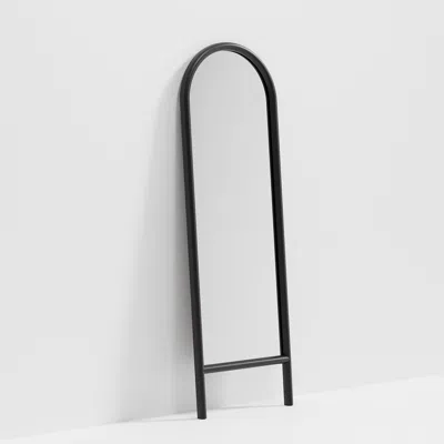 Hivvago 64" Black Arch Wood Framed Standing Mirror