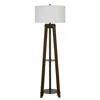 Hivvago 65" Brown Tripod Floor Lamp With White Rectangular Shade In Brown