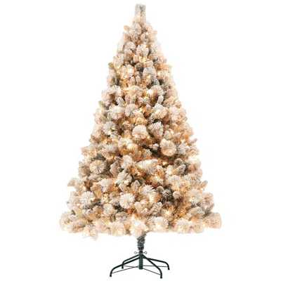 Hivvago 6.5 Ft Pre-lit Artificial Christmas Tree With 350 Clear Lights And 1107 Tips In Neutral