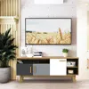 Hivvago 65 Inch Tv Stand With 3 Storage Cabinets And 3 Open Shelves For Living Room