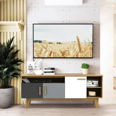 Hivvago 65 Inch Tv Stand With 3 Storage Cabinets And 3 Open Shelves For Living Room
