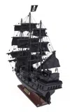 Hivvago 6.5" X 20" X 19"black Pearl Pirate Ship In Black