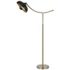 Hivvago 66 Inch Adjustable Arc Floor Lamp, Dome Shade, Dark Bronze, Antique Brass