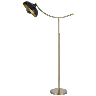 Hivvago 66 Inch Adjustable Arc Floor Lamp, Dome Shade, Dark Bronze, Antique Brass