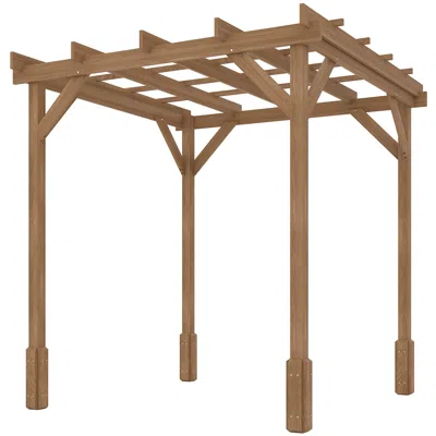 Hivvago 6.6' Wooden Garden Pergola With Trellis For Climbing Plants In Brown