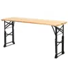 Hivvago 66.5 Inch Outdoor Wood Folding Picnic Table With Adjustable Heights
