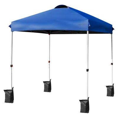 Hivvago 6.6â X 6.6 Feet Outdoor Pop Up Camping Canopy Tent With Roller Bag-blue