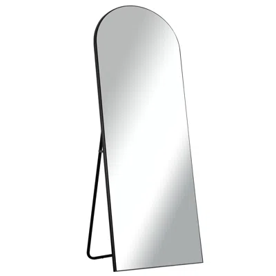 Hivvago 67" Black Arch Wood Framed Standing Mirror