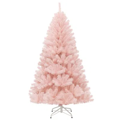 Hivvago 6/7 Feet Artificial Christmas Tree Hinged Full Fir Tree-6 Feet In Pink