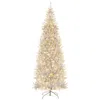 Hivvago 6/7 Ft Pre-lit Artificial Silver Tinsel Xmas Tree With 790 Branch Tips And 300 Led Lights-7 Ft