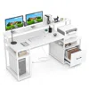 Hivvago 67 Inch Computer Desk With Monitor Stand & File Drawer