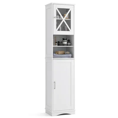 Hivvago 67 Inch Tall Bathroom Cabinet Freestanding Storage Cabinet With 5 Adjustable Shelves