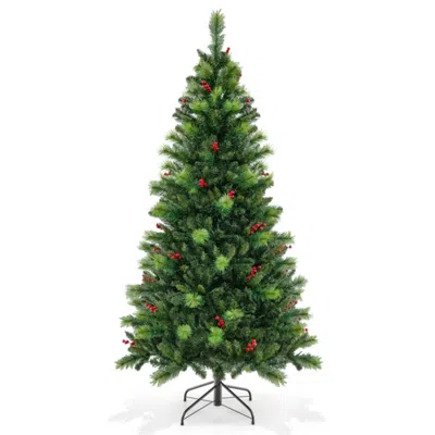 Hivvago 6/7/8 Feet Pre-lit Artificial Christmas Tree With 300/400/500 Led Lights-6 Ft In Green