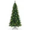 Hivvago 6/7/8 Feet Pre-lit Artificial Christmas Tree With 300/400/500 Led Lights-7 Ft
