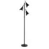 Hivvago 68" Black Three Light Tree Floor Lamp With Black Metal Cone Shade In Black