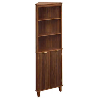 Hivvago 68 Inch Tall Corner Cabinet With Fluted Doors For Bathroom