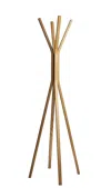 Hivvago 68" Natural Modern Wood Coat Tree Rack In Brown