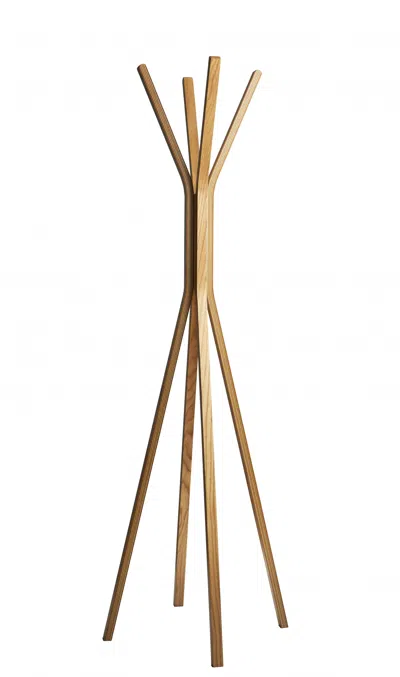 Hivvago 68" Natural Modern Wood Coat Tree Rack In Brown