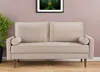 Hivvago 69" Beige Velvet Sofa And Toss Pillows With Dark Brown Legs In Neutral