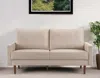 Hivvago 69" Beige Velvet Sofa With Dark Brown Legs In Neutral