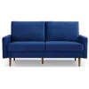 Hivvago 69" Blue Velvet Sofa With Dark Brown Legs In Blue