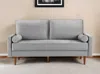 Hivvago 69" Gray Velvet Sofa And Toss Pillows With Dark Brown Legs In Gray