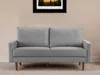 Hivvago 69" Gray Velvet Sofa With Dark Brown Legs In Gray
