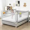Hivvago 69.5 Inches Toddler Bedrail With Anti-collision Cotton And Side Pocket-gray