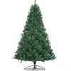 Hivvago Artificial Christmas Tree Full Natural Spruce Pvc Fir Tree 7.5ft Foldable Metal Stand Unlit Green In Green