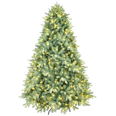 Hivvago 6ft Blue-green Tint Pre-lit Christmas Tree With 500 Warm White Led Lights 1878 Pe+pvc Tips