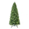 Hivvago 6ft Christmas Tree With 1032 Tips And 300 Warm White Led Lights Pvc+pe Mixed Branches In Green