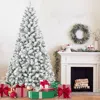 Hivvago 4ft Flocked Christmas Tree Snowy Pvc Artificial Holiday Tree With 233 Tips In White